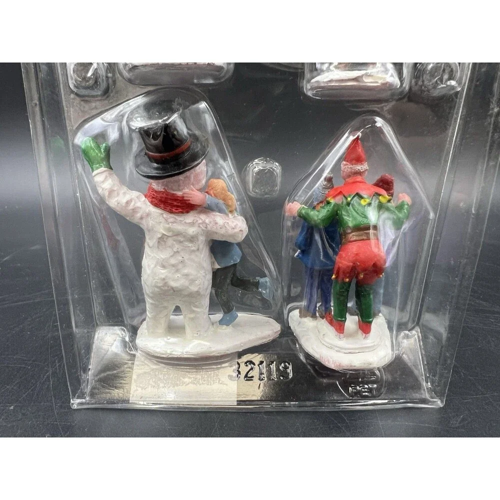 Lemax Set of 4 Christmas Figures w/ Snowman - Picture 6 of 6